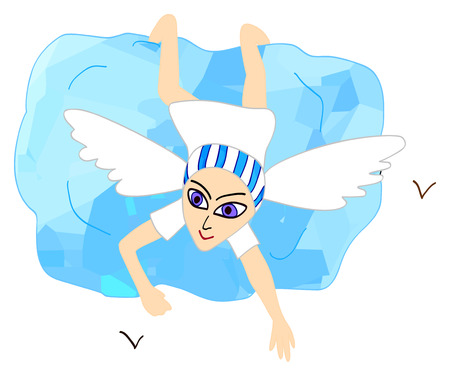 Angel on white in the Fairy tale collectionのイラスト素材