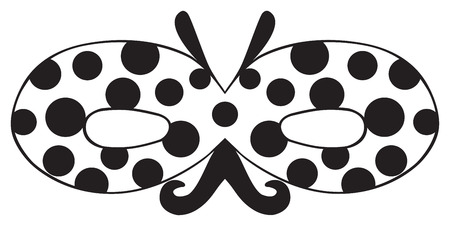 Mask of Ladybug with black dots and nice moustaches on white background in the Happy holiday collectionのイラスト素材