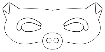 Mask of nice Garden pig on white background in the Happy holiday collectionのイラスト素材