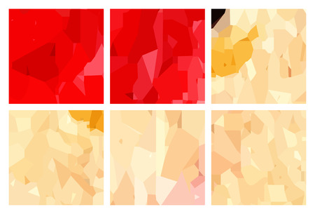 Set of red-yellow polygonal patterns in the Watercolour pattern collectionのイラスト素材