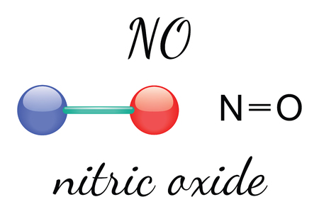 NO nitric oxide 3d molecule isolated on whiteのイラスト素材