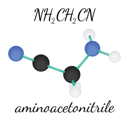 NH2CH2CN aminoacetonitrile 3d molecule isolated on whiteのイラスト素材