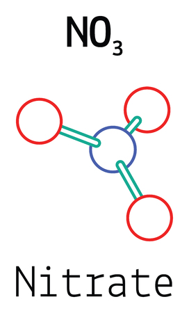 NO3 nitrate 3d molecule isolated on whiteのイラスト素材