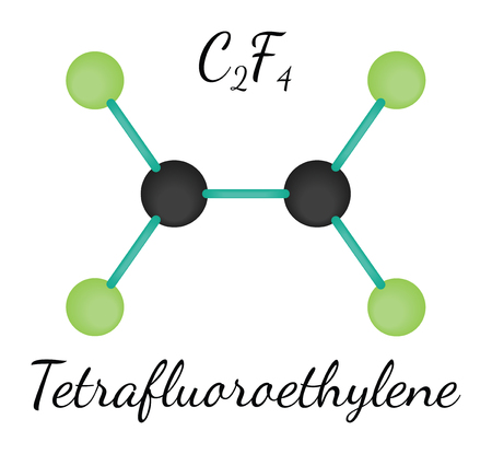 C2F4 tetrafluoroethylene 3d molecule isolated on whiteのイラスト素材