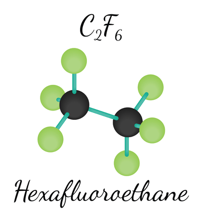 C2F6 hexafluoroethane 3d molecule isolated on whiteのイラスト素材