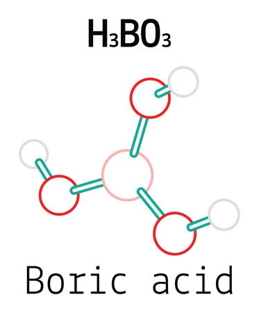 BH3O3 Boric acid 3d molecule isolated on whiteのイラスト素材