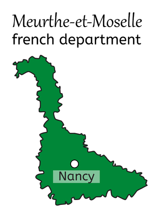 Meurthe-et-Moselle french department map on whiteのイラスト素材