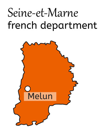 Seine-et-Marne french department map on white in vectorのイラスト素材