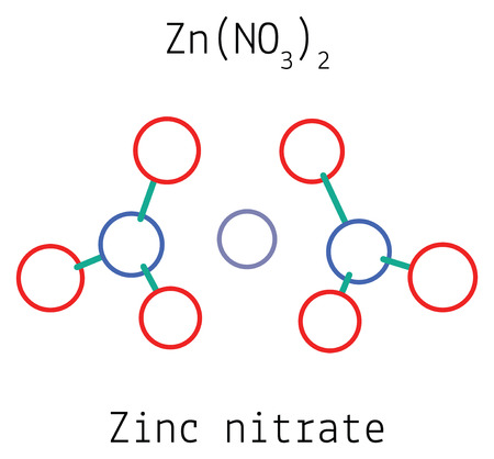 Zinc nitrate ZnN2O6 molecule isolated on whiteのイラスト素材