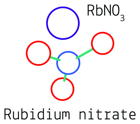 RbNO3 Rubidium nitrate molecule isolated on whiteのイラスト素材