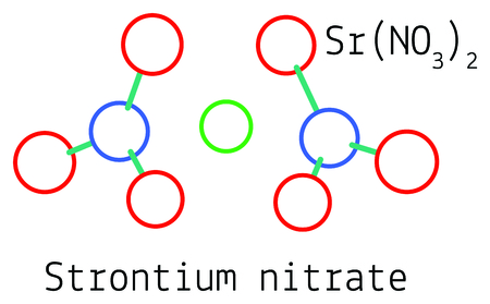 SrN2O6 Strontium nitrate molecule isolated on whiteのイラスト素材