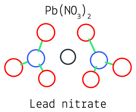 Lead nitrate PbN2O6molecule isolated on white in vectorのイラスト素材