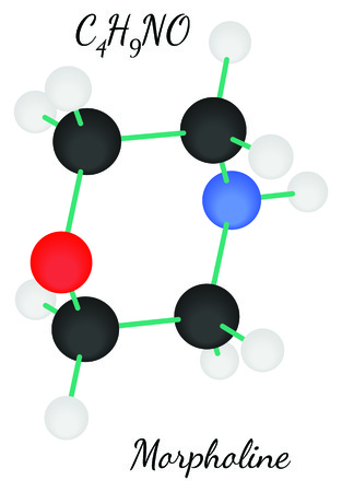 Morpholine C4H9NO moleculeのイラスト素材