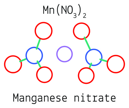 Manganese nitrate MnN2O6 molecule isolated on whiteのイラスト素材