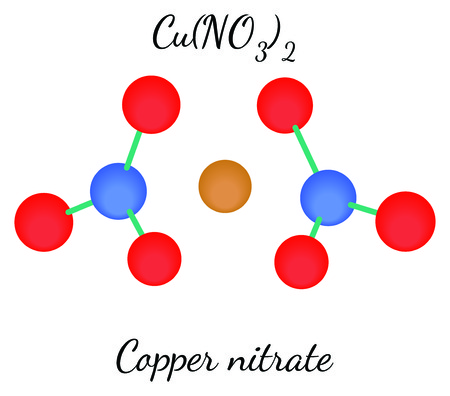 Copper nitrate CuN2O6 molecule isolated on whiteのイラスト素材