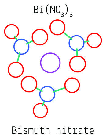 Bismuth nitrate BiN3O9 moleculeのイラスト素材