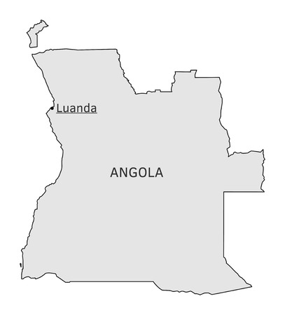 Angola silhouette map with Luanda capitalのイラスト素材