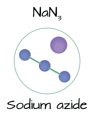 molecule Sodium azide NaN3のイラスト素材