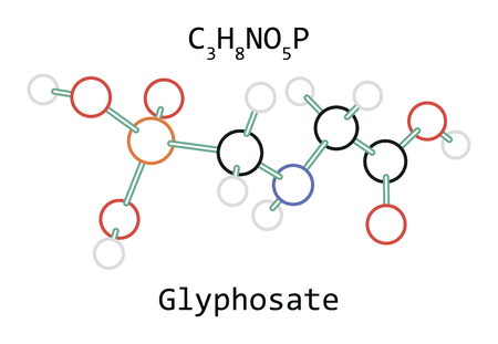 molecule Glyphosate C3H8NO5Pのイラスト素材