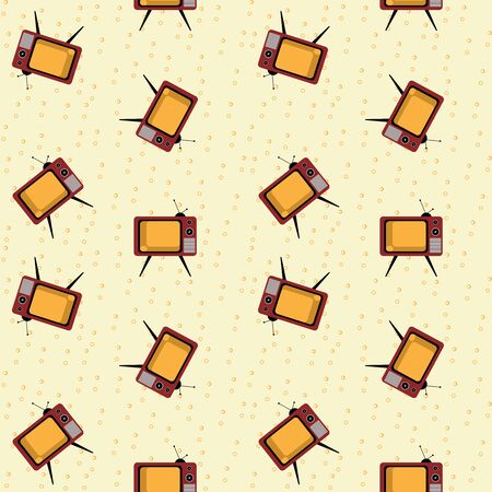 Tv movie retro broadcast seamless pattern. Colorful abstract vector background.のイラスト素材