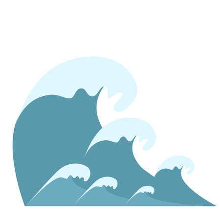 Wave symbols set vector isolated on white background,のイラスト素材