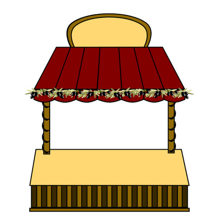 City street cafe. Coffeeshop. Old urbanstyle landscape. Flat design. Vector illustrationのイラスト素材