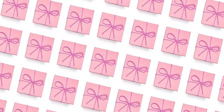 flat lay craft box isolated on white patternの写真素材