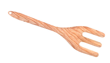 High quality wooden cooking fork. Natural and eco-friendly kitchen utensil. Perfect for mixing, stirring, and serving. Durable and easy to clean. Watercolor illustrationの写真素材