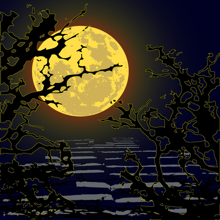 don't go walking in the woods - horror - halloweenのイラスト素材