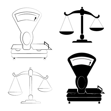 Scales, Flat design, vector illustration on white backgroundのイラスト素材