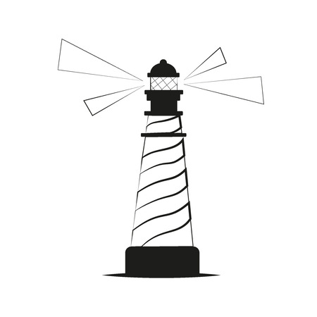 lighthouse illustration. black lines. vector designのイラスト素材
