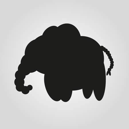 elephant silhouette on white backgroundのイラスト素材