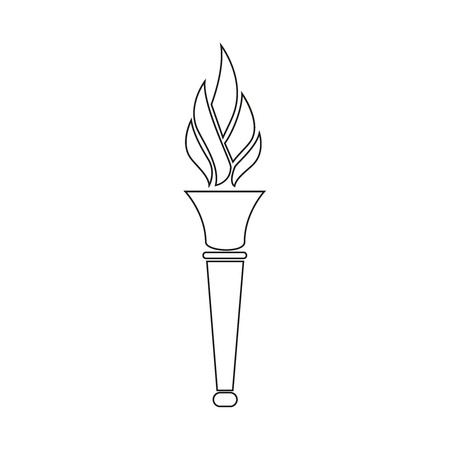 Sport fire on black background, torchのイラスト素材