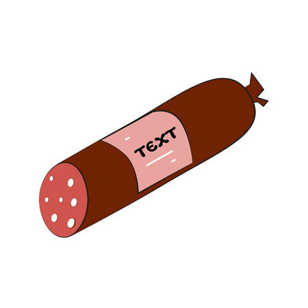 Simple things cartoon vector illustration: sausageのイラスト素材