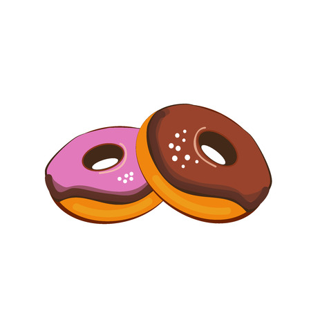Simple things cartoon vector illustration: donutsのイラスト素材