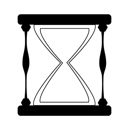 Flat black vector hourglass icon-stopwatch sign-countdown symbol-time illustrationのイラスト素材