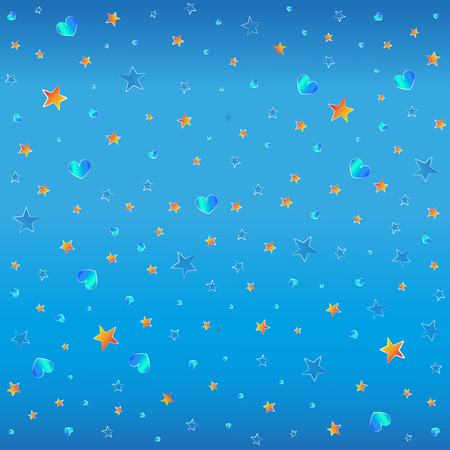 blue and orange starsのイラスト素材