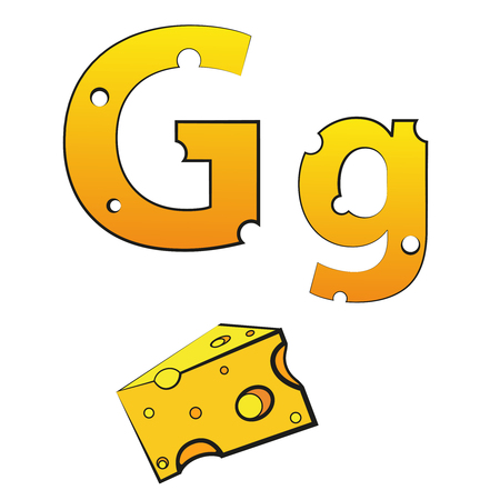 G, swiss vector Alphabet made of Cheeseのイラスト素材