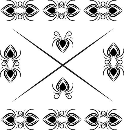 Oriental classic black and white pattern. Seamless abstract background with repeating elements. Orient backgroundのイラスト素材