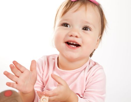 Happy Child isolated on whiteの写真素材