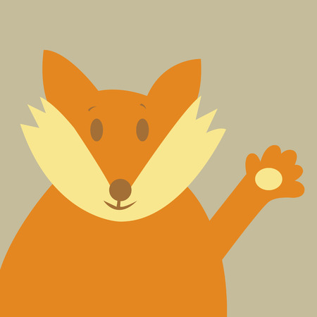 Vector illustration with funny foxのイラスト素材