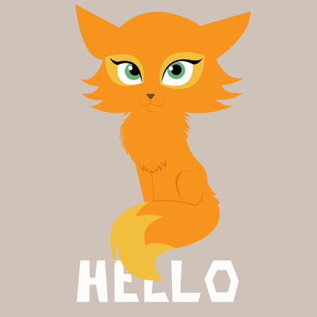 Illustration of cute cartoon foxのイラスト素材