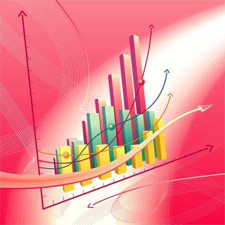 Modern, dynamic vector illustration with abstract business graphのイラスト素材