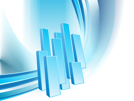 Blue and white abstract business background with chartのイラスト素材