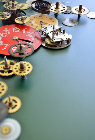 Abstract composition of old fashioned clocks and mechanismsの写真素材