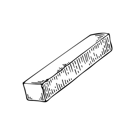 Sewing chalk line art. Markup tool. Tailor profession. Chalk for drawing. Hand drawn vector doodle illustration.のイラスト素材