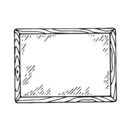 School chalkboard line art. Wall for teacher notes. Hand drawn doodle vector illustration.のイラスト素材