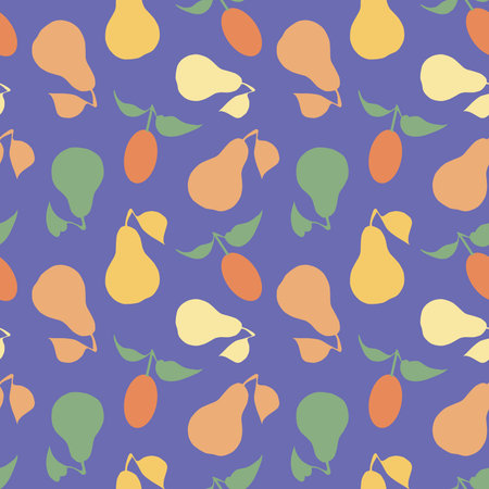 Seamless pattern with pears. Vector illustration. Background with fruit.