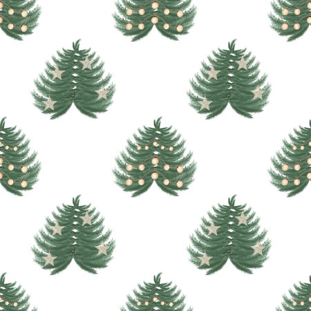 Seamless pattern with christmas trees.の写真素材