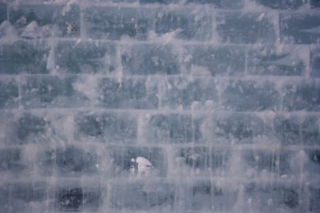 Texture of ice wall made of ice bricksの写真素材